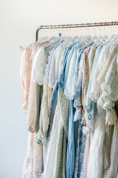 dresses on a rack