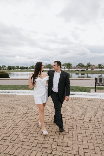 Cleveland couple taking engagement photos