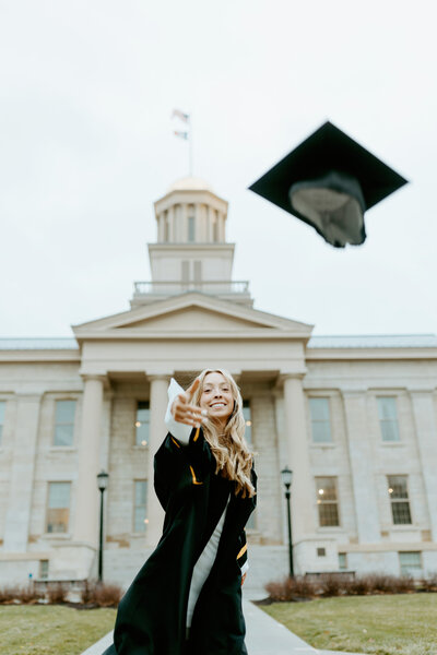 College graduation portrait session in downtown Iowa City