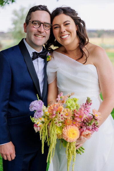 Kyra and Davis’s summer garden party wedding with vibrant florals, seasonal blooms, and joyful details by Summer Robbins Flowers in Bend, Oregon