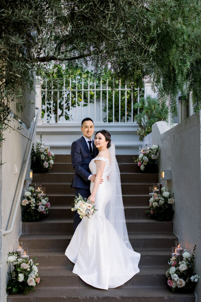 Fine art wedding photography of bride and groom