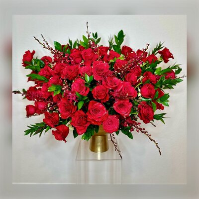 Red floral arrangement