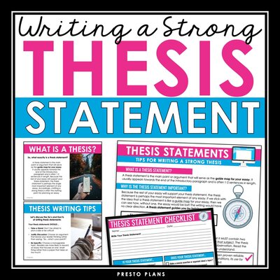 1 Writing a Thesis Statement Essay Lesson