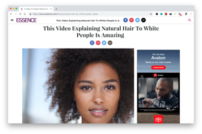 Essence article on explaining Black natural hair to diverse audiences.
