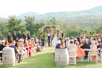 Northern Virginia Wedding Photographer takes a photo of a bride and her bridesmaids at Airlie 