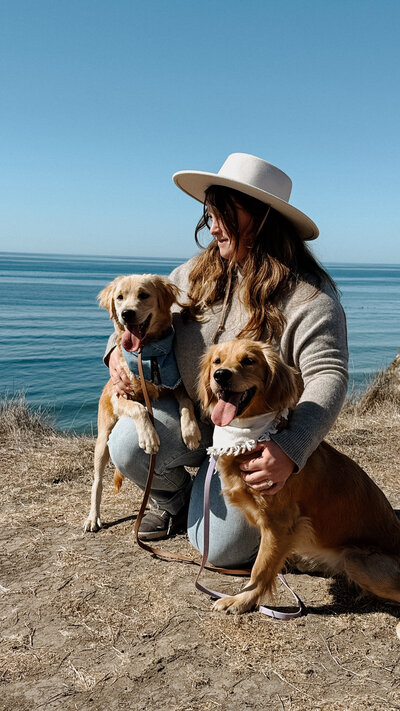 Ranchhand and her dogs at The Little Retriever Ranch in California