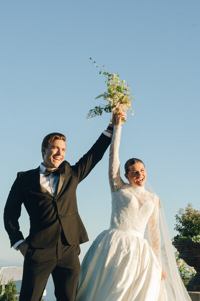 Oahu wedding photographer capturing a bride and groom at sunset