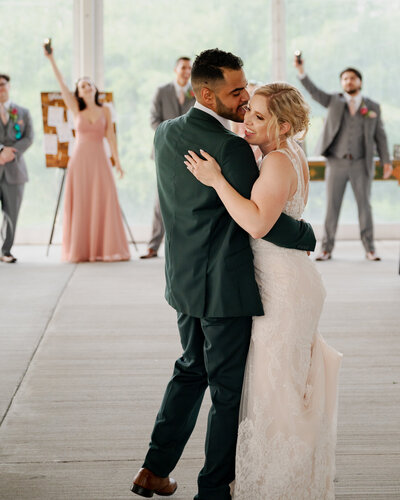 The bride and groom's first dance at their Finger Lakes wedding.