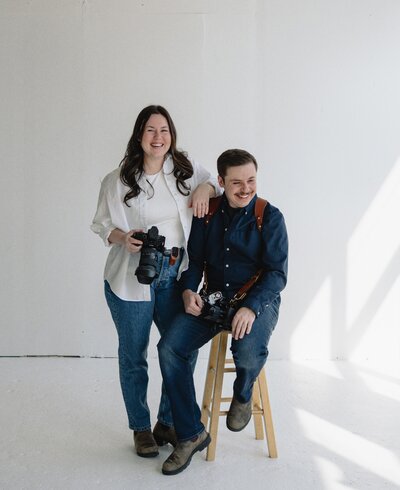 natural light studio couples portrait