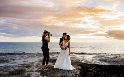 Gardens at Uncanoonuc Mountain - Couple Portrait with Outdoor Tent Venue as Backdrop
