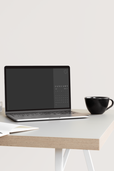 Minimal and modern 2021 Desktop Calendar Wallpaper - Free Download