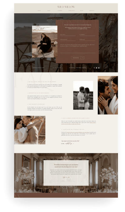 Aanbod pagina Showit website template Moon Valley