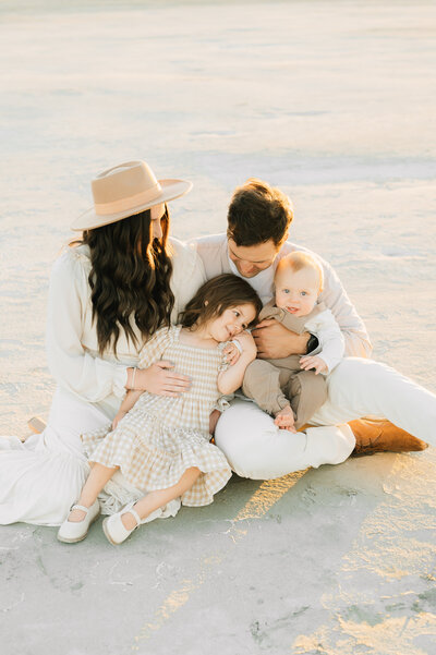 Orange County Family of three during a family session
