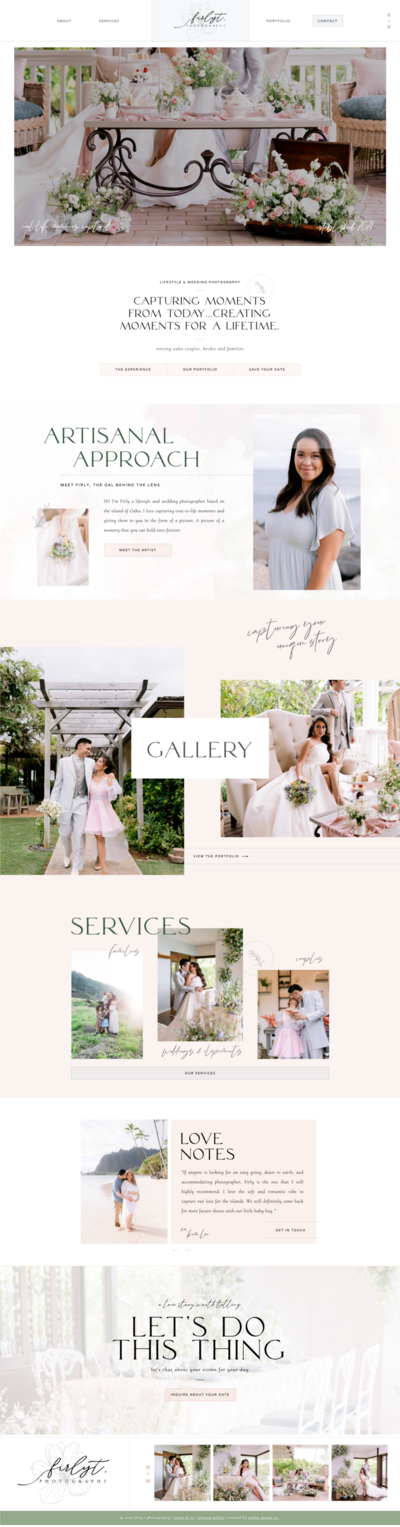 Website mockup from showit template customisation services with Palme Design o