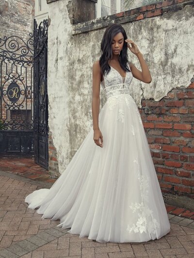 Romantic A-line Tulle Wedding Dress. Hello lovelies. This romantic A-line lace wedding dress is inspired by all things Shakespearean and Valentine-y and happily-ever-after.