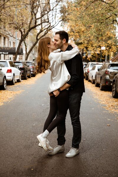 Brooklyn couples photos during ubran engagement photos
