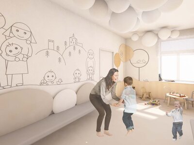 návrh interiéru porodní sály