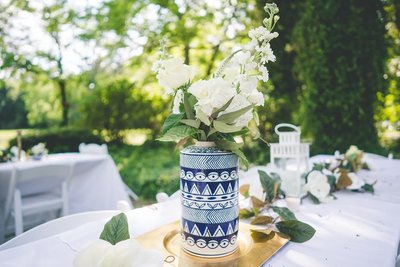 blue willow wedding florals, mayor of Trenton, class white florals