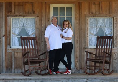 Greg and Kellie at the front door