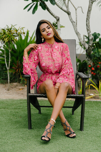 girl sitting on chair