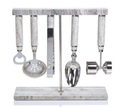 Five Piece Bar Tool Set - Marble