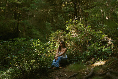 girl standing in field in Oregon