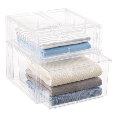 Samantha Pregenzer Simply Organized  Clear stackable sweater drawer