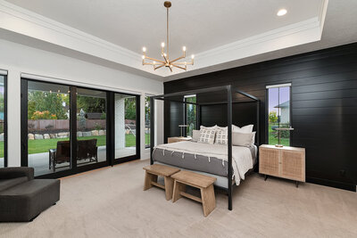 Luxury bedroom design by Idaho Luxury Custom Home builder Thompson Homes