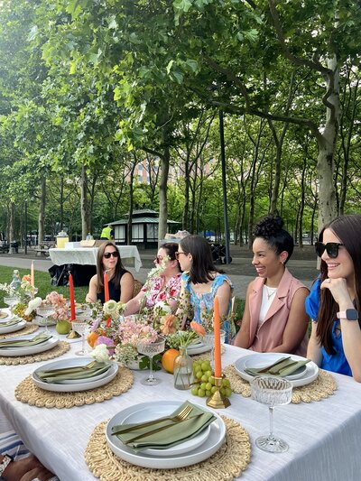 guests enjoying the baby shower styled by Yours Truly, a wedding planner and designer in New Jersey.