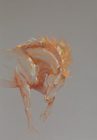 Karen-Osborn-Extraordinary-Female-Equine-Artist-Paard-Verzameld-Herd Series- Stallion Rio_-min