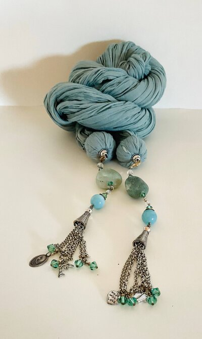 Etole bijoux coton Charm'sVERT D'EAU