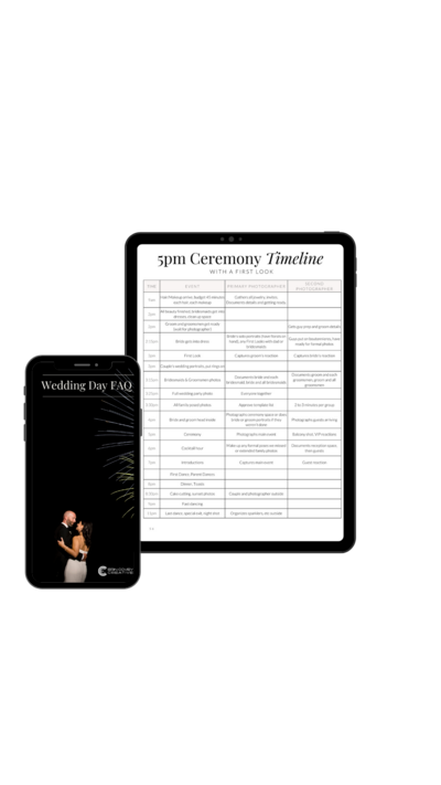 iPad mockup for the Wedding Day Timelines