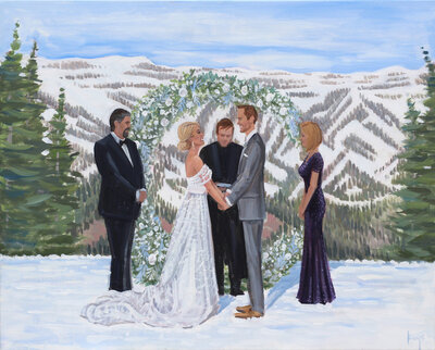 Colorado Live Wedding Painter, Telluride Ski Resort: Ben Keys Fine Art Studio