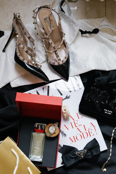 Luxurious and feminine flatlay