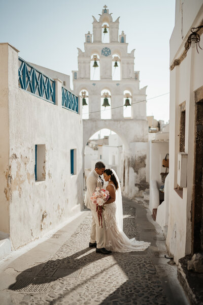 Stylish destination elopement at Eros Santorini