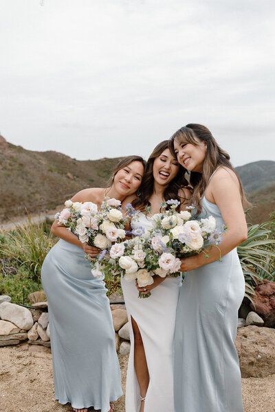 Los Angeles bride and bridesmaids