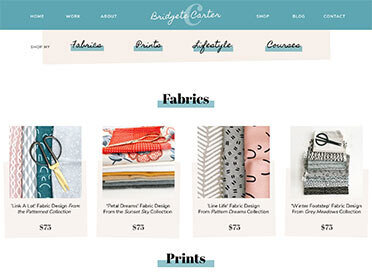 Shop page slideshow mobile Artwork & Designs Showit website The Template Emporium