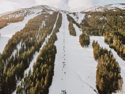 Majestic bird's eye view of Castle Mountain Resort in Pincher Creek