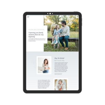 ipad image of customized Tonic Showit template