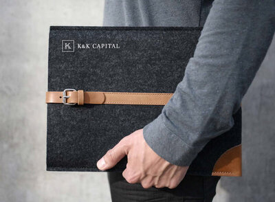 K&K Capital Laptop case design by Marike Designs
