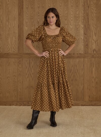 golden women's dress