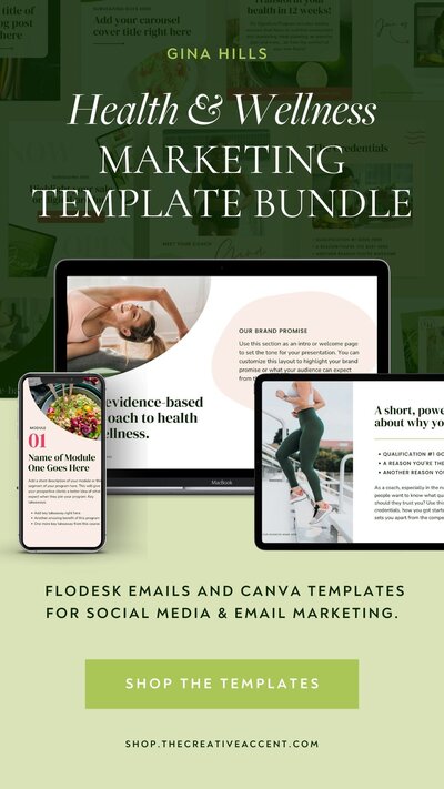 health and wellness marketing template bundle for coaches