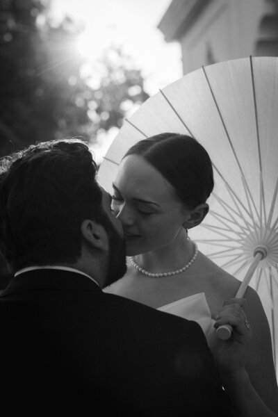 editorial photograph of a bride and groom captured by Los Angeles film wedding photographer