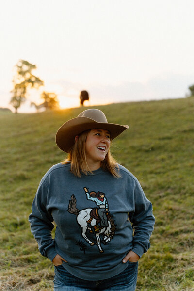 a picture of the podcast host who is also an equine photographer