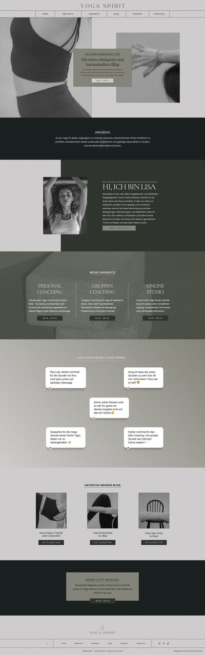 Website-Template mit modernem, minimalistischem Design.