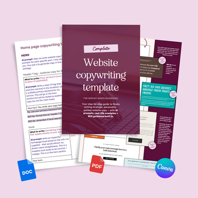 Complete website copywriting template