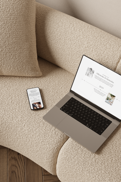 Mockup of Showit website template for photographers