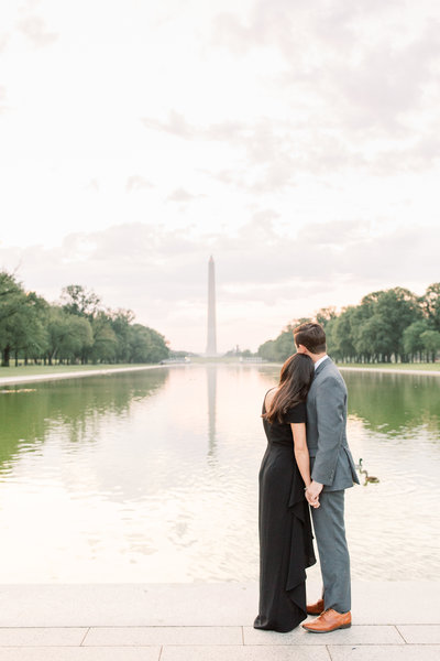 Sunrise Engagement Session at Lincoln Memorial