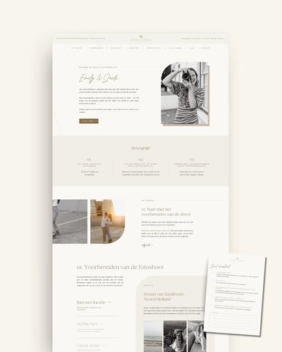 Showit Klantenpagina voor fotoshoots