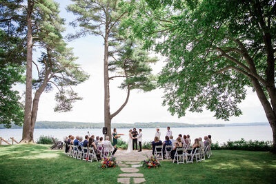 Intimate lakeside wedding ceremony in MIchigan